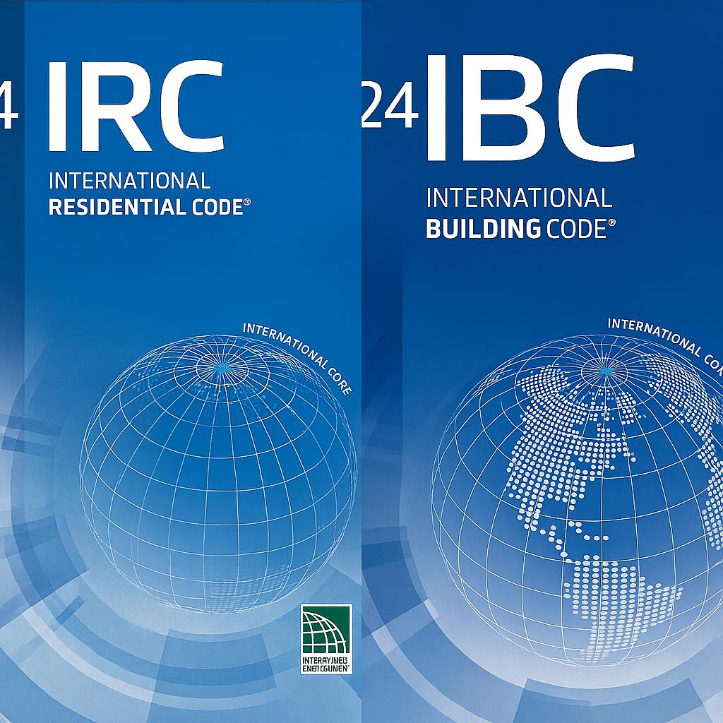 Libro de códigos de construcción y residencial de 2024 (IBC + IRC): recurso esencial de ICC para contratistas y preparación de exámenes.